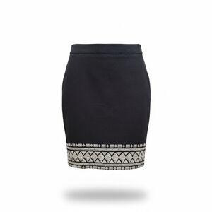 Kate Spade Black A-line Skirt Embroidered